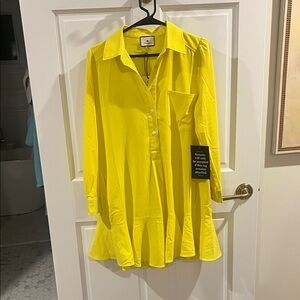 Tuckernuck Bright Yellow Button Down Dress